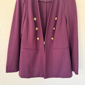 Lane Bryant Plum Blazer with Gold Accents